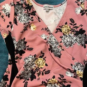 Almost famous extra large, pink, and black flower dress low